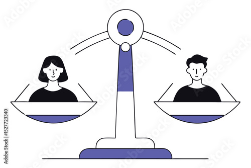 Gender equality design featuring men and women equality symbol in a modern style