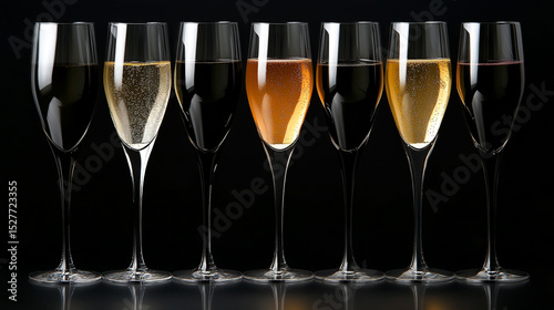 Champagne flutes raised high, toasting wishes for success, love, and happiness in the coming year, as friends and family celebrate together with joy and hope