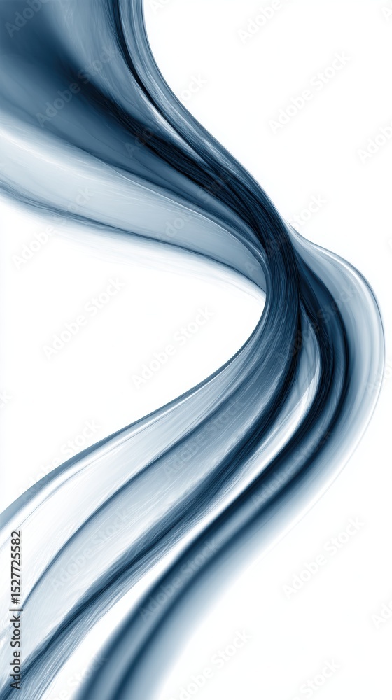 Obraz premium Abstract flowing blue silk isolated on white background