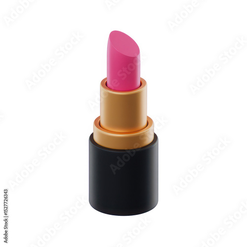 Pink lipstick tube isolated on transparent background