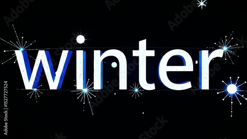 Winter animation, The inscription winter in black space