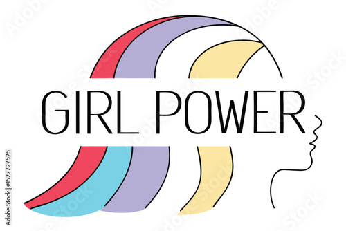 Purple female silhouette design for womens day celebrating girl power