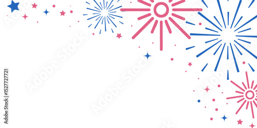 Background of colorful abstract explosive fireworks