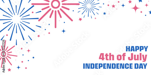 American Independence Day background with geometric fireworks