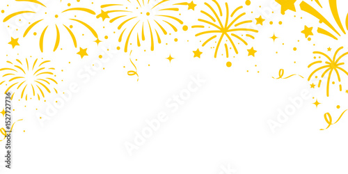 Background of golden explosive fireworks