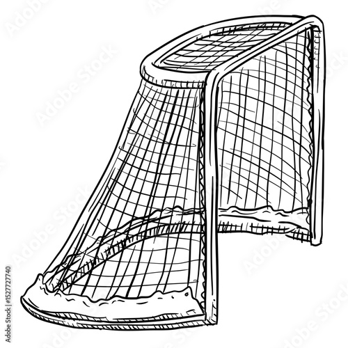 hockey goal handdrawn illustration⁠
