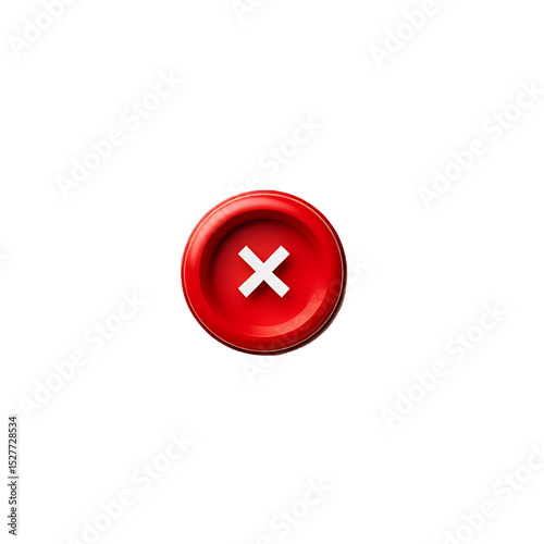 Free Download Red round button with white x icon isolated on transparent background - GFXLoad