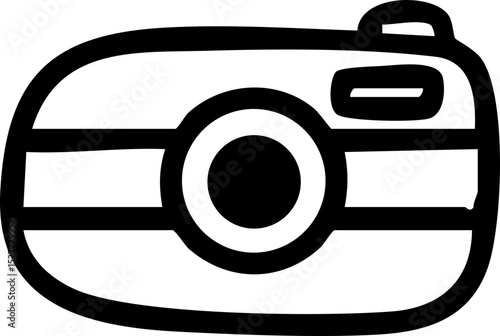 여행 카메라 흑백 라인드로잉 아이콘(travel plane line drawing icon)