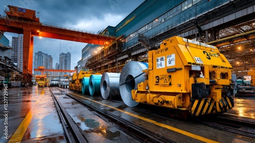 Manufacturing steel production in modern factory industrial environment metal manufacturing process