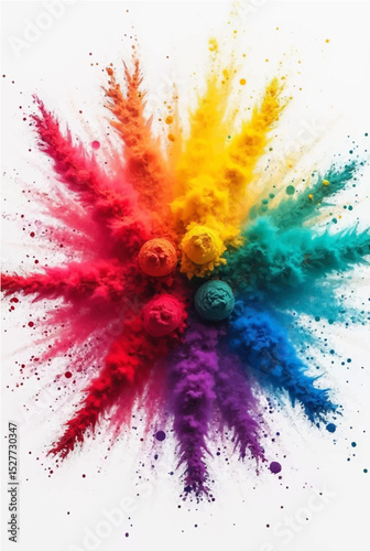 Abstract watercolor splashes with colorful paint textures and artistic design