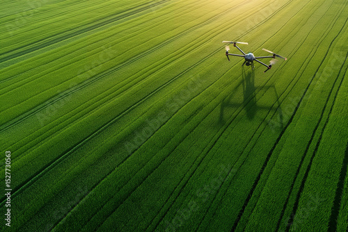 Drone Flying Over Agricultural Field