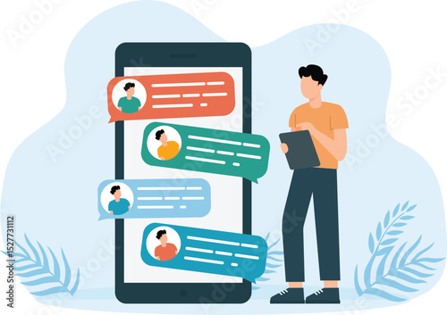 Social messaging for web landing page template and banner and presentation.

