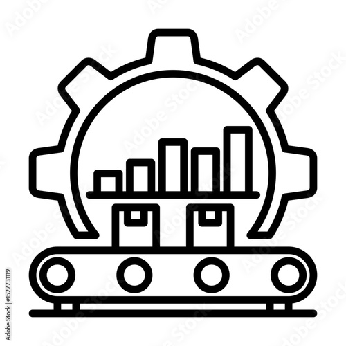 Lean Manufacturing Efficiency and Waste Reduction Single icon