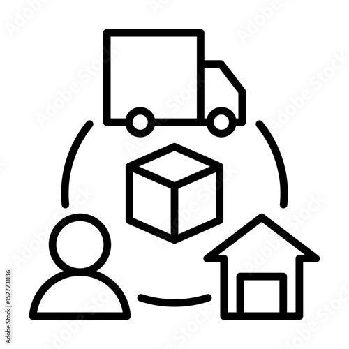 Material Flow Logistics and Movement Single icon
