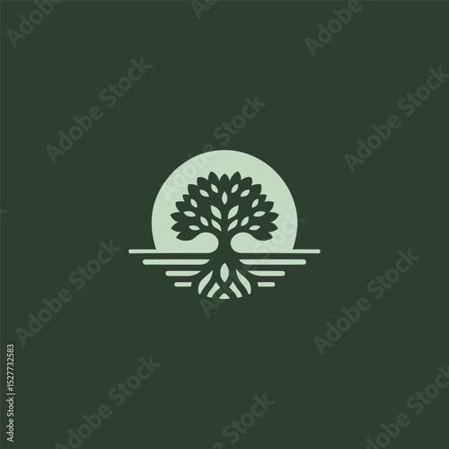 Mangrove tree logo in natural and minimalist design.