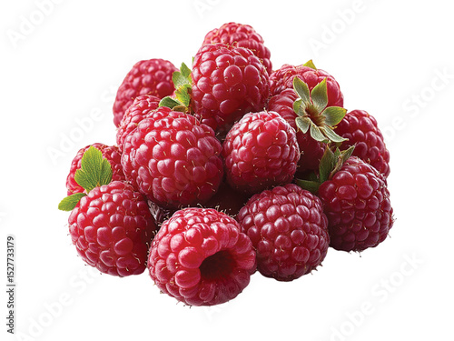 Raspberries isolated on transparent or white background