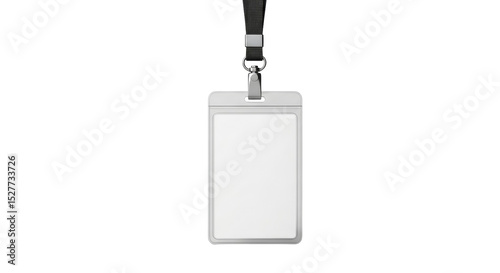 Hanging identification card against black background