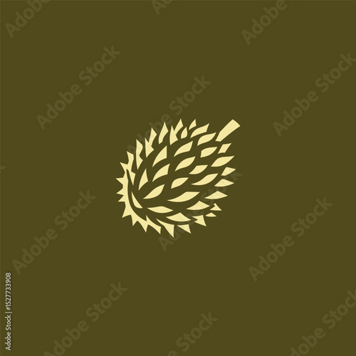 Durian logo in bold and modern graphic illustration style.