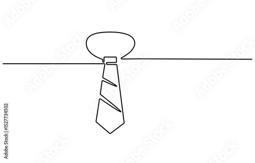 Continuous One line drawing of tie and lettering International Men's Day. Concept Men's Day card Continuous line style, One line drawing of a Tie, one continuous line drawing of work tie.one line. 