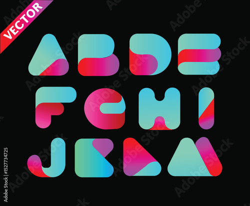 Twisted Font Vector design. Typeface for title header promo. Creative alphabet. Logo monogram ABC letters.