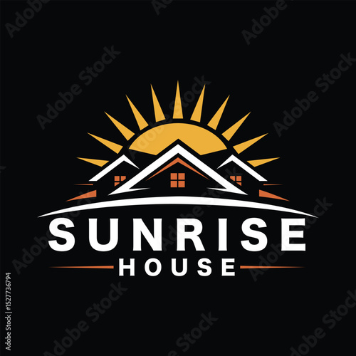 Εκτύπωση καμβά Sunrise House Real Estate Logo