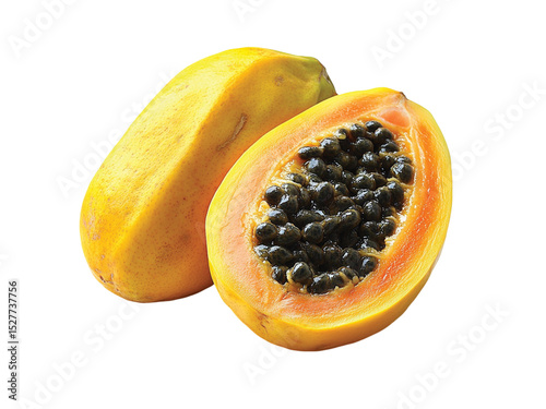 papaya isolated on transparent or white background
