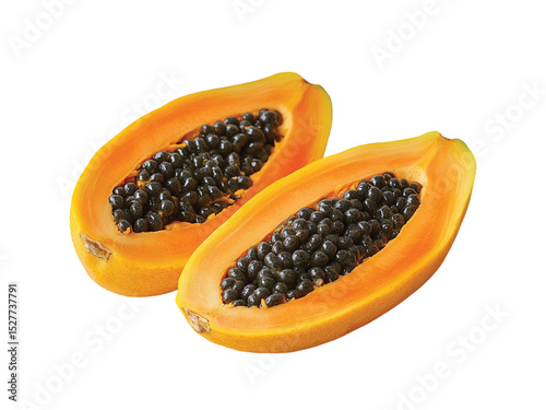 papaya isolated on transparent or white background
