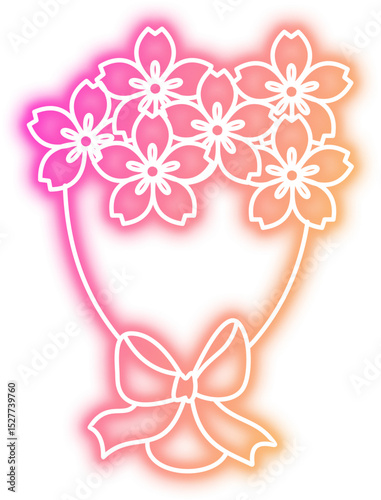 Bouquet Flower Neon Sign Icon