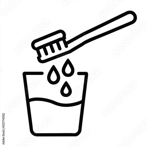 Fresh Routine: A toothbrush being rinsed in a clear glass, essential for oral hygiene. Simple yet effective in promoting health and cleanliness.