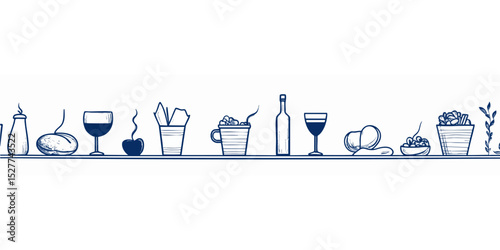 Assorted food and drink items on a shelf