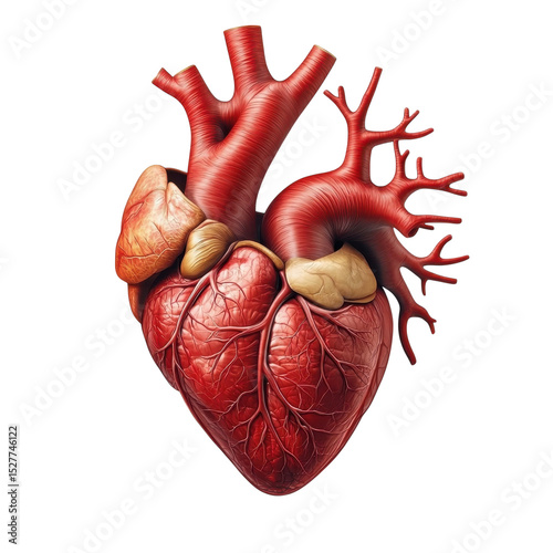 Heart Anatomy Medical Illustration Detailed Human Organ Cardiovascular on transparent background