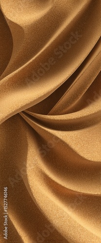 A close-up of shimmering brown fabric, showcasing elegant folds and a luxurious texture.