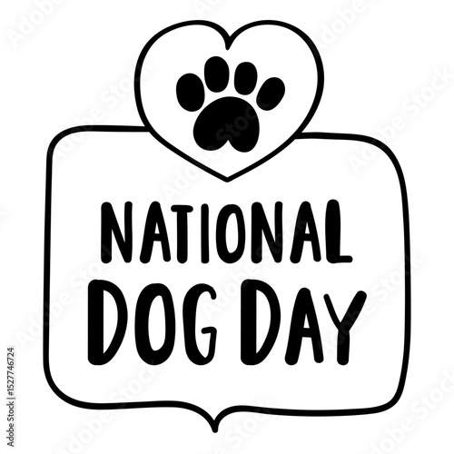 Badge. National dog day. Vector design. Illustration on white background.
