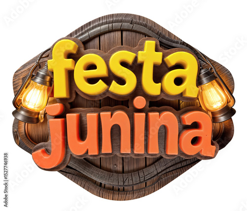 FESTA JUNINA SELO 3D PLACA DE MADEIRA	
