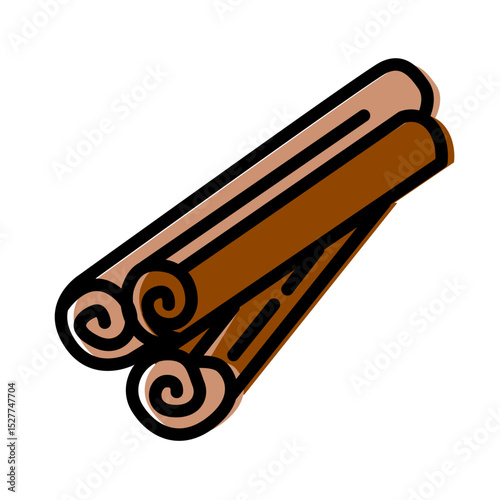 Cinnamon stick. Spices simple. line. icon.	

