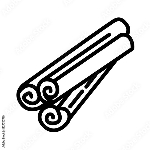 Cinnamon stick. Spices simple. line. icon.	
