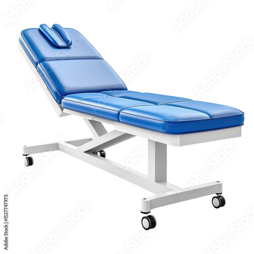 Modern Blue and White Medical Examination Table Bed for Clinic Spa on transparent background