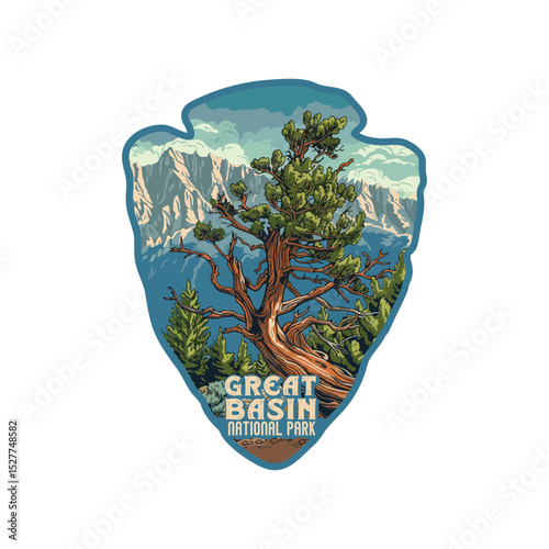 Vintage Great Basin National park, Retro National park, United States of America National Park, national park service, Great Basin vector
