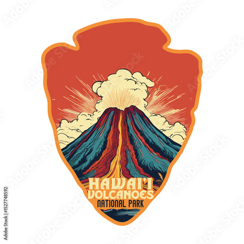 Vintage Hawaii USA National park, Retro National park, United States of America National Park, national park service, Hawai'i national park