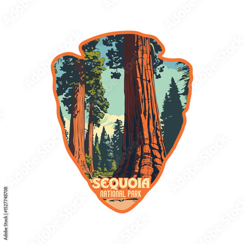 Vintage Sequoia National park, Retro National park, United States of America National Park, national park service