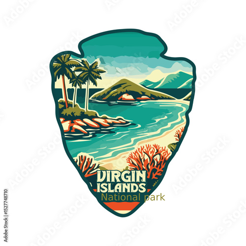 Vintage Virgin Islands National park, Retro National park, United States of America National Park, national park service