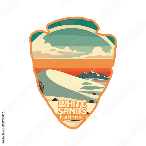 Vintage White Sands National park, Retro National park, United States of America National Park, national park service