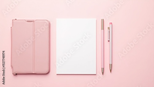 pink notebook with pink ribbon