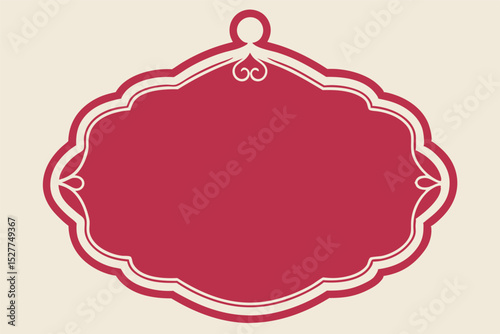 Pink Christmas ball frame vector label set with cute retro decoration design