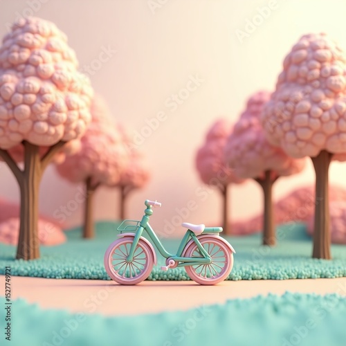 red bicycle with flowers