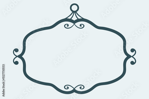 Antique hanging wooden signboard vector illustration with a rope border design