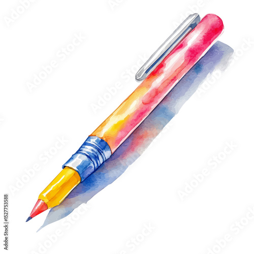 Highlighter, watercolor drawing vector, high quality, isolated on a white background.