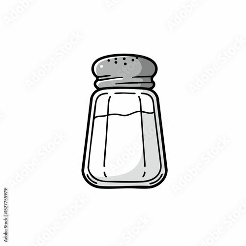 Simple salt shaker cartoon illustration