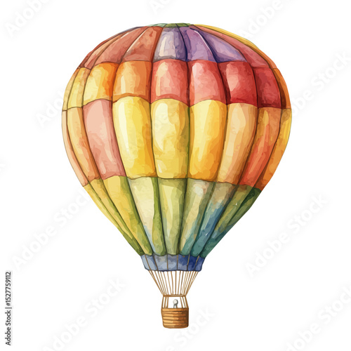 watercolor vector of Hot Air Brush, high quality, isolated on a white background.