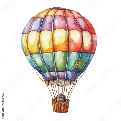 Hot Air Brush, watercolor illustration vector, high quality, isolated on a white background.